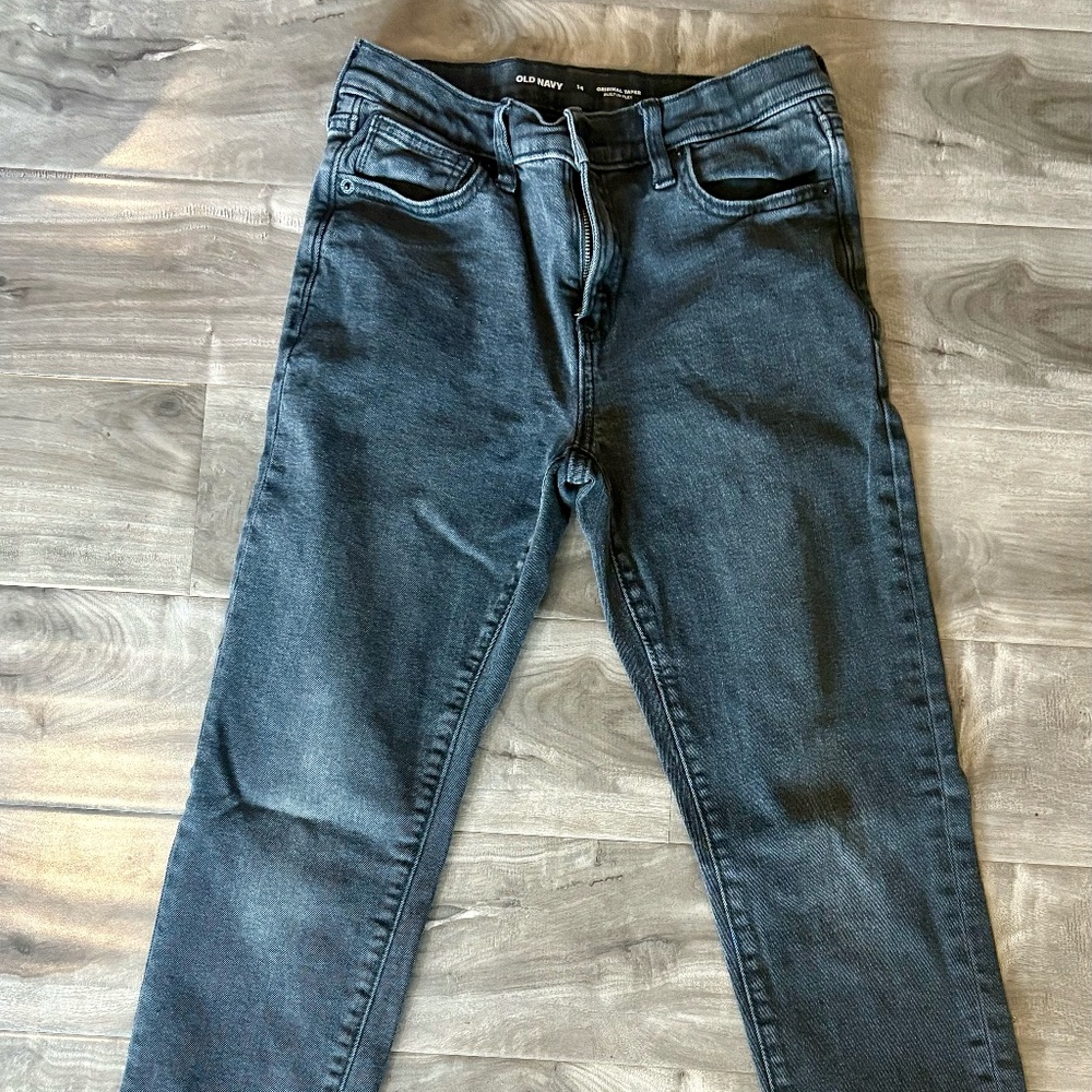 Kids Old Navy Size 14 Taper denim black